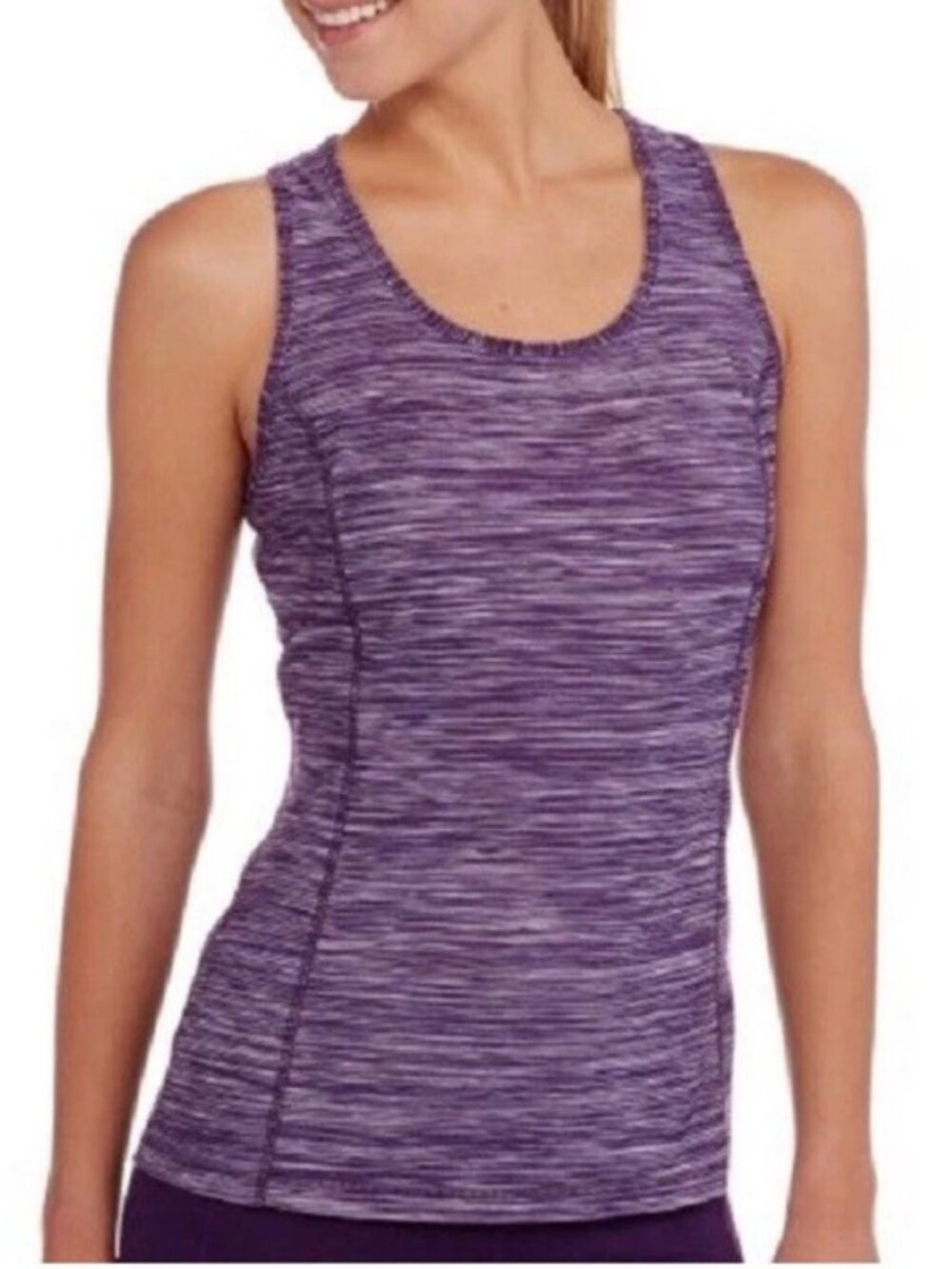 Danskin Now Tank Top Purple Racerback Fitted  Performance Wear Size S